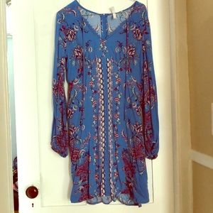 Blue paisley print dress